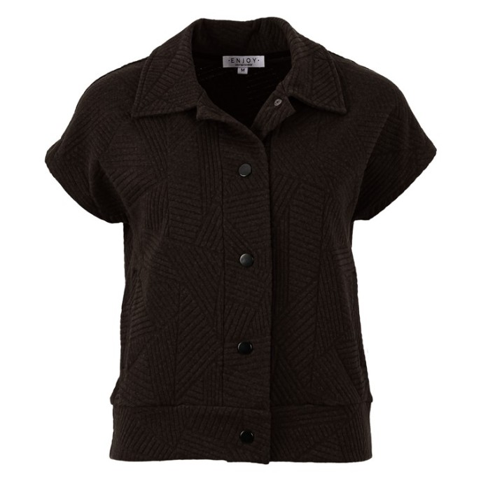 Enjoy Gilet jaquard Donker bruin